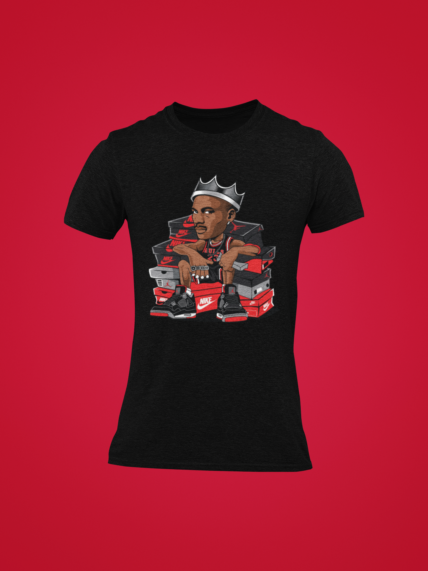 Jor 4 Retro Tee Black/Red/Grey